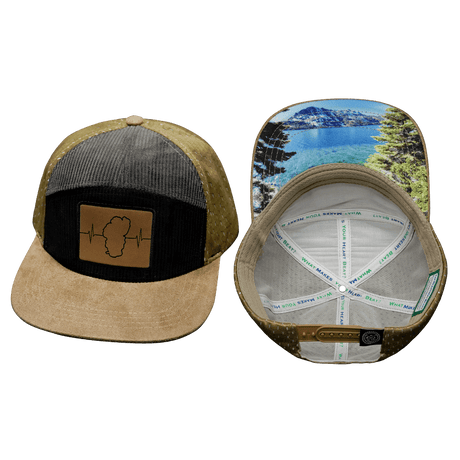 Tahoe Hat, Flat Bill, Snapback Hat, Corduroy, Tan, Black, Gray, Mens Hat, Womens Hat, Main Picture 
