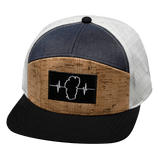Tahoe Hat, Flat Bill, Snapback Hat, Cork, Black, Navy, White, Mens Hat, Womens Hat, Front Picture