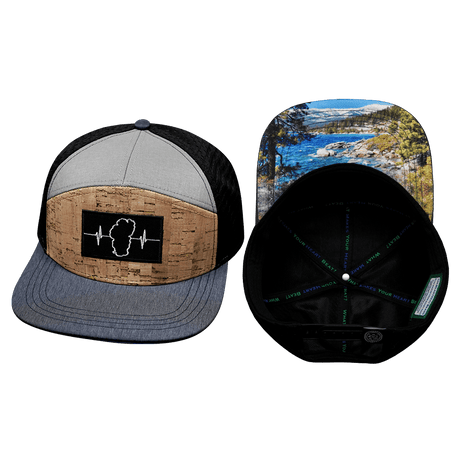 Tahoe Hat, Flat Bill, Snapback Hat, Cork, Navy, Gray, Black, Mens Hat, Womens Hat, Main Picture