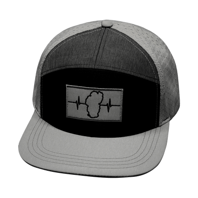 Tahoe Hat, Flat Bill, Snapback Hat, Gray, Black, Charcoal, Mens Hat, Womens Hat, Front Picture