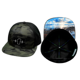 Tahoe Hat, Flat Bill, Snapback Hat, Green Camo, Black, Mens Hat, Womens Hat, Main Picture