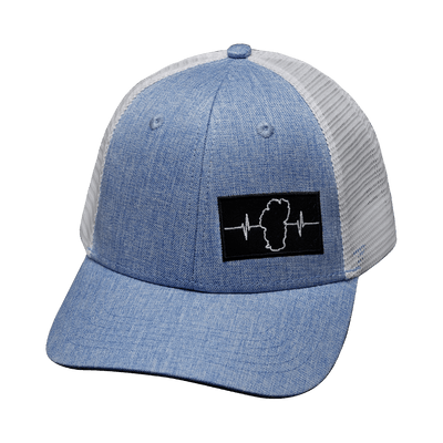 Tahoe Hat, Low Profile, Snapback Hat, Light Blue, White, Mens Hat, Womens Hat, Front Picture 