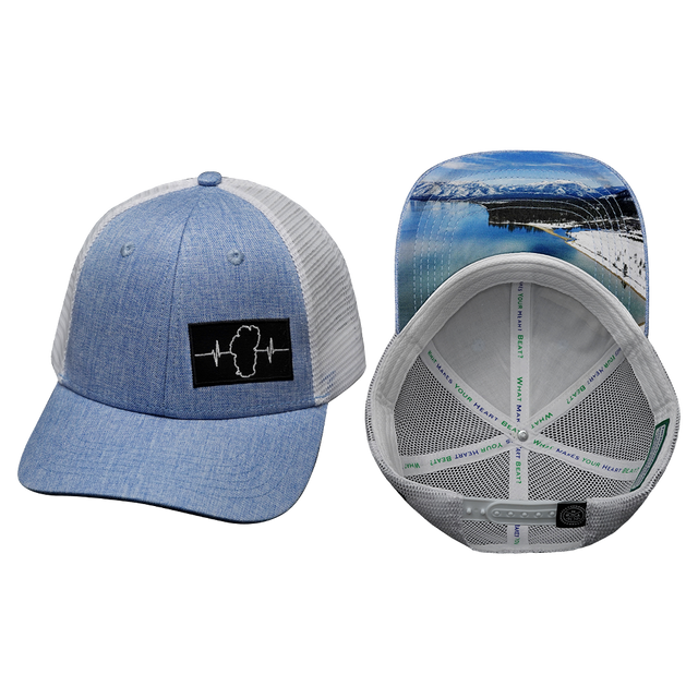 Tahoe Hat, Low Profile, Snapback Hat, Light Blue, White, Mens Hat, Womens Hat, Main Picture 