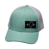 Tahoe Hat, Low Profile, Snapback Hat, Teal, White, Mens Hat, Womens Hat, Front Picture 