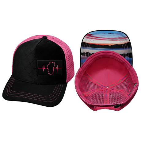 Hat, Trucker Hat, Snapback Hat, Quilted Velvet, Black, Pink, Mens Hat, Womens Hat, Main Picture  