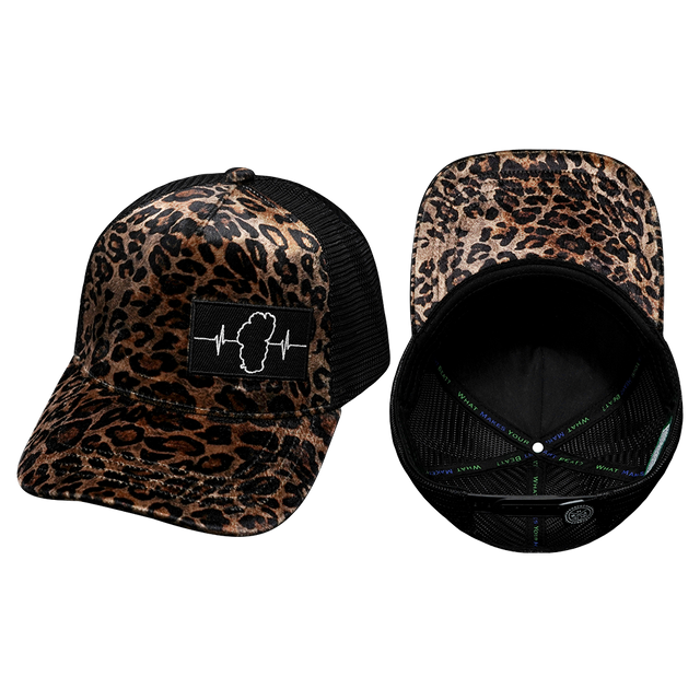 Hat, Trucker Hat, Snapback Hat, Velvet, Gold Leopard Print, Mens Hat, Womens Hat, Main Picture   