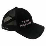 Team Heroes Hat, Baseball Hat, Snapback Hat, Suede, Black, Mens Hat, Womens Hat, Right Side Picture