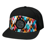 THB Hat, Flat Bill, Snapback Hat, Colored Peaks, Black, Mens Hat, Womens Hat, Front Picture