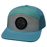 THB Hat, Flat Bill, Snapback Hat, Light Blue, White, Teal, Mens Hat, Womens Hat, Front Picture 