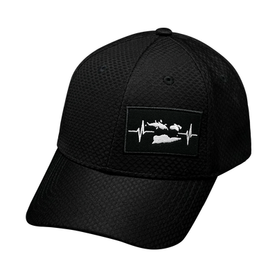 Virgin Islands Hat, Athletiic Fit,  Airmesh, Snapback Hat, Black, Mens Hat, Womens Hat, Front Picture