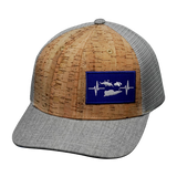 Viirgin Islands Hat, Baseball Hat, Snapback Hat, Cork, Heather Gray, Gray, Mens Hat, Womens Hat, Front Picture