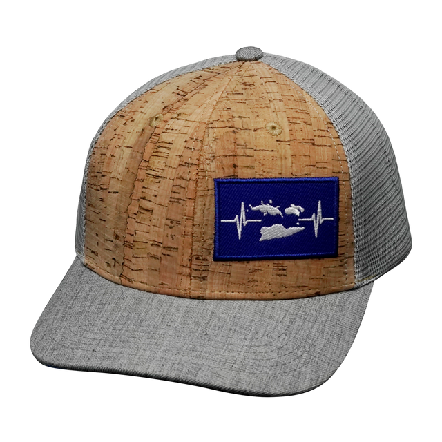 Viirgin Islands Hat, Baseball Hat, Snapback Hat, Cork, Heather Gray, Gray, Mens Hat, Womens Hat, Front Picture