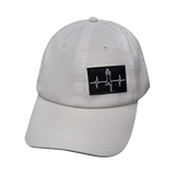 Yoga Hat, Dad Hat, Ponytail, Snapback, White, Mens Hat, Womens Hat, Front Picture