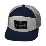 Yoga Hat, Flat Bill, Snapback Hat, Navy, White, Gray, Mens Hat, Womens Hat, Front Picture