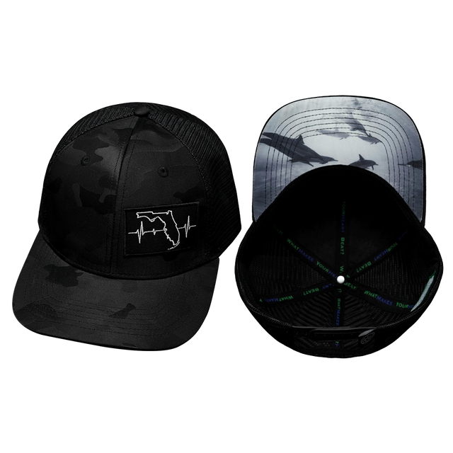 Youth Florida Hat, Baseball Hat, Snapback Hat, Black Camo, Black, Mens Hat, Womens Hat, Main Picture