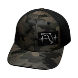 Youth Florida Hat, Baseball Hat, Snapback Hat,Tan Camo, Black, Mens Hat, Womens Hat, Front Picture