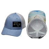 Youth Florida Hat, Low Profile, Snapback Hat, Light Blue, White, Mens Hat, Womens Hat, Main Picture 