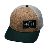 Youth Tahoe Hat, Baseball Hat, Snapback Hat, Cork, Green, Gray, Mens Hat, Womens Hat, Front Picture